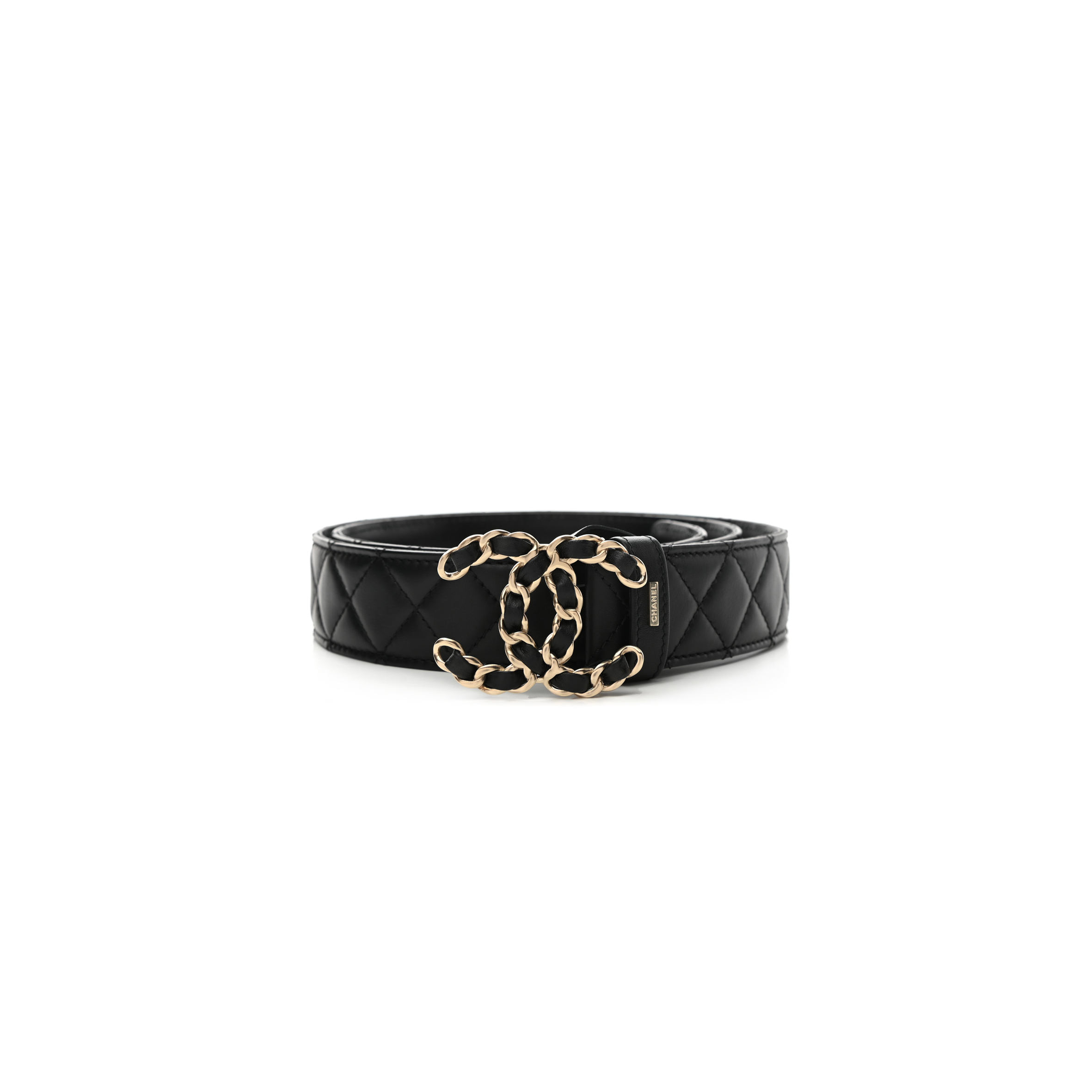 CHANEL CALFSKIN QUILTED CC CHAIN BELT 1007031